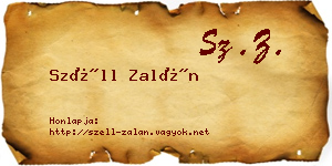 Széll Zalán névjegykártya